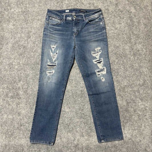 Tommy Hilfiger Milan Women's Distressed Slim Jeans Size 31/30 Blue Denim