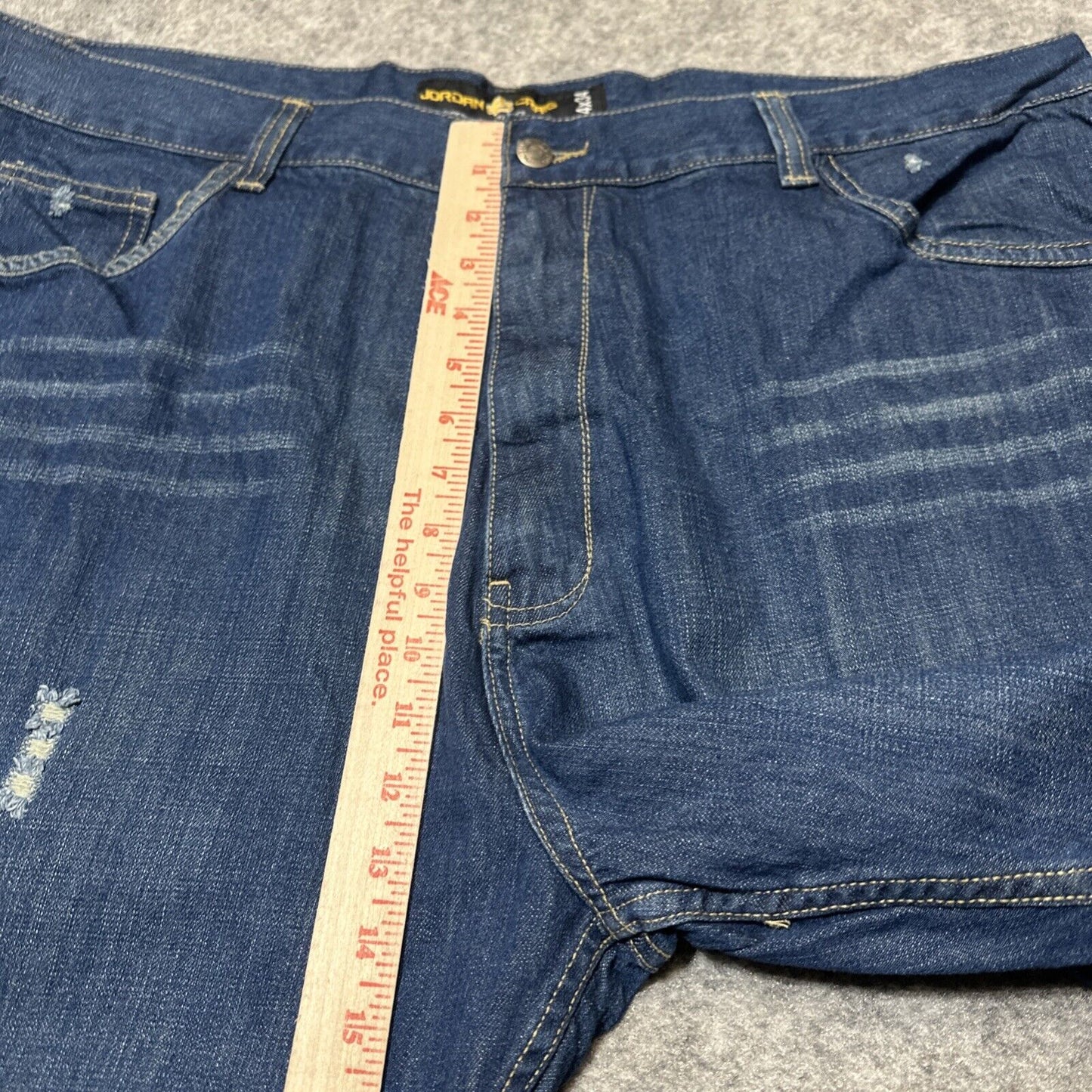 Vintage Jordan Craig Distressed Relaxed Straight Jeans Men's 44x34 Blue Denim
