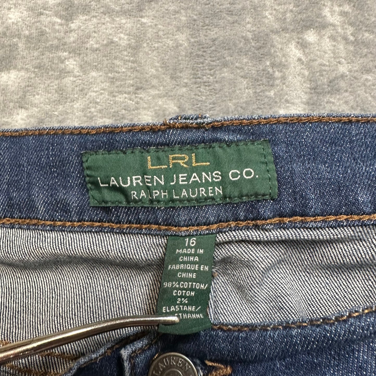 Lauren Jeans Co. Straight Jeans Women's Size 16 Blue Denim