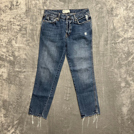 Free People Regular Cropped Jeans Women's Size 25 Blue Denim