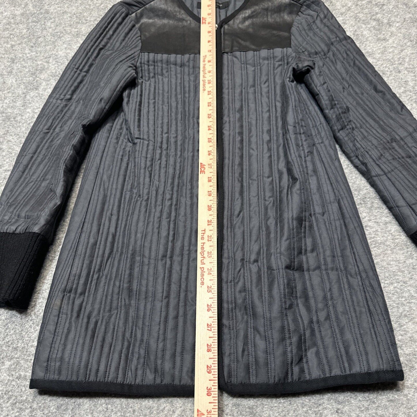 Rag & Bone Linear Quilted Zip Up Women's Jacket Size S Small Gray Inner Shell