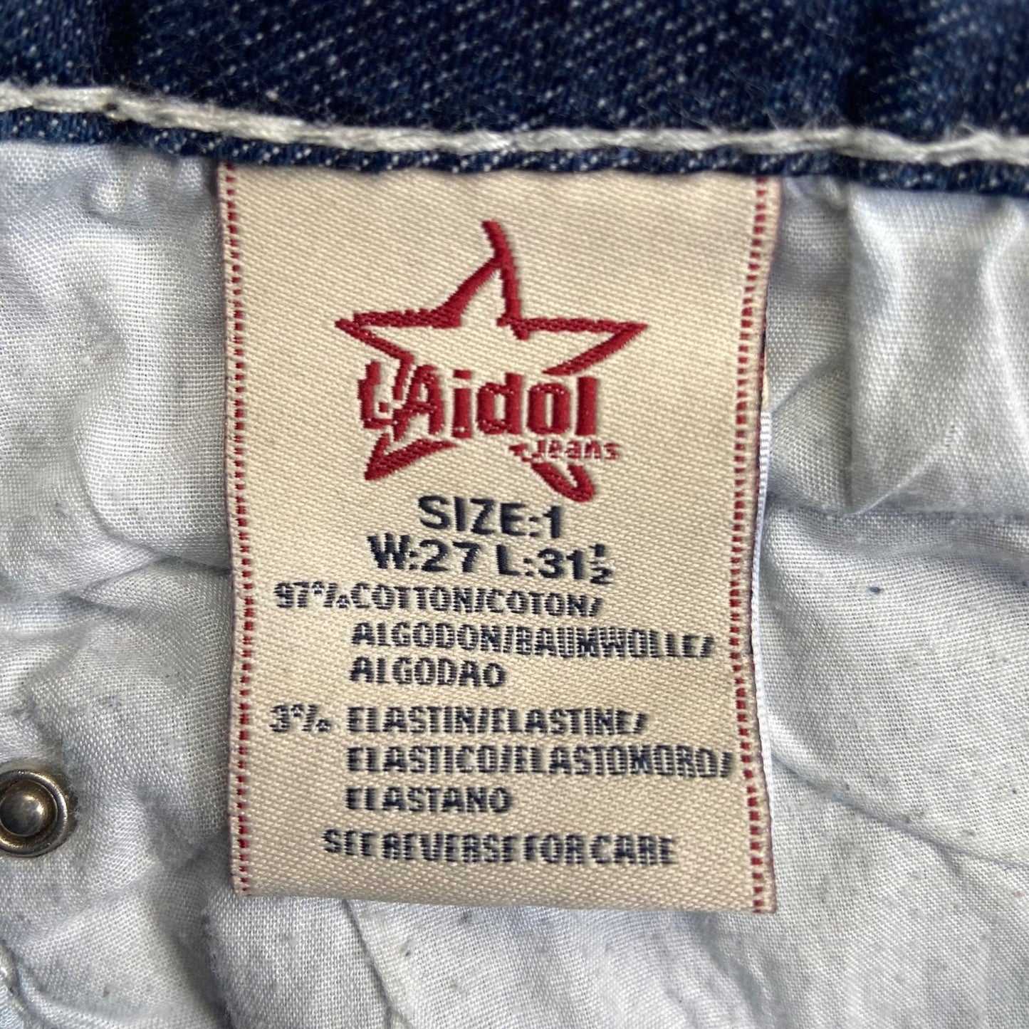 LA Idol Women's Skinny Jeans Size 1 Embellished Blue Dark Wash