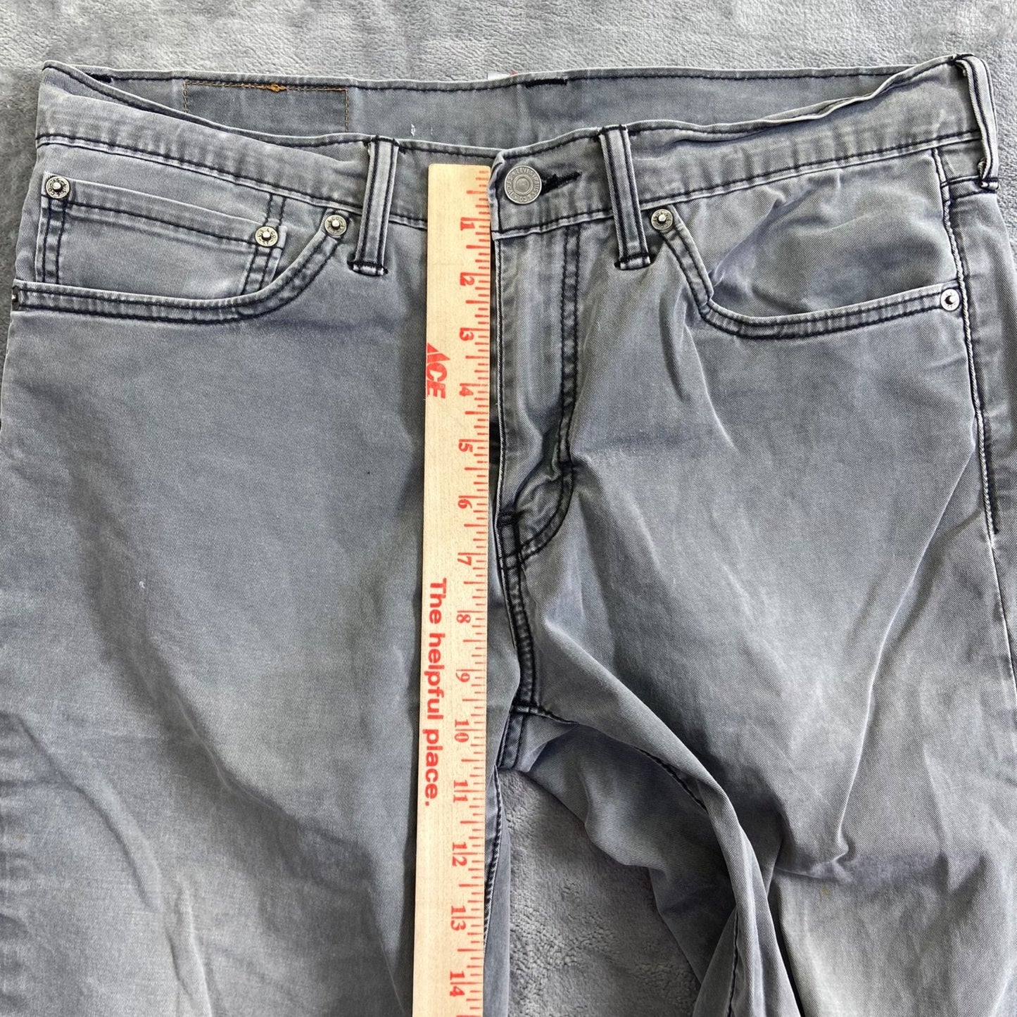 Levi's 511 Slim Jeans Men's 34x36 Gray Cotton Blend Casual