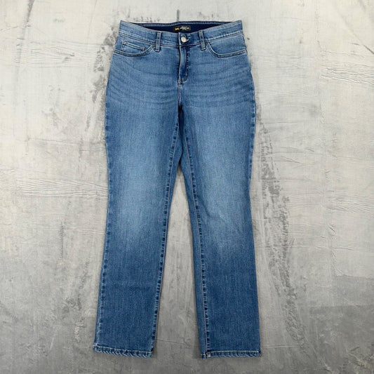 Lee Women's Flex Motion Straight Leg Jeans Size 12 Long Blue Denim