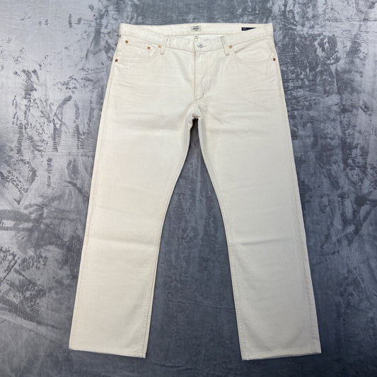 New Citizens For Humanity Bowery Standard Slim Jeans Men's Size 38 Cream White