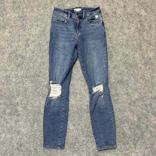 Good American Women's Distressed Skinny Jeans Size 0/25 Blue Denim