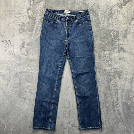 Wrangler High Rise True Straight Jeans Women's Size 10x32 Blue Denim