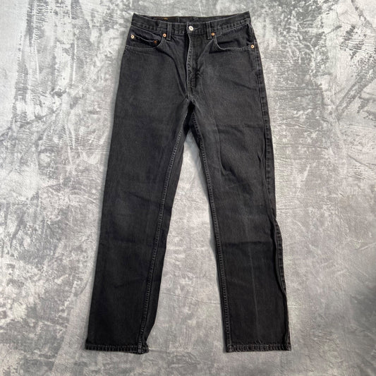 Levi's 505 Regular Fit Straight Leg Men's Jeans 33x34 Black Denim