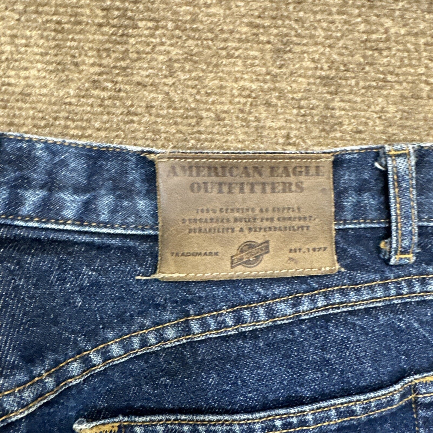 Vintage American Eagle AE Supply Dungarees Womens Jeans Size 12 Blue Dark Wash