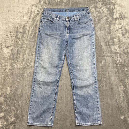 Riders By Lee Classic Fit Straight Jeans Womens Sz 12P Petite Light Blue Denim