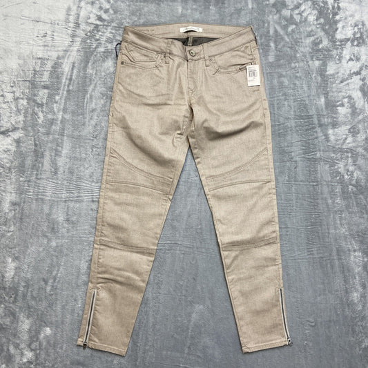 New Mavi Jeans Leather Moon Jeathe Skinny Jeans Women's Size 29 Taupe Beige