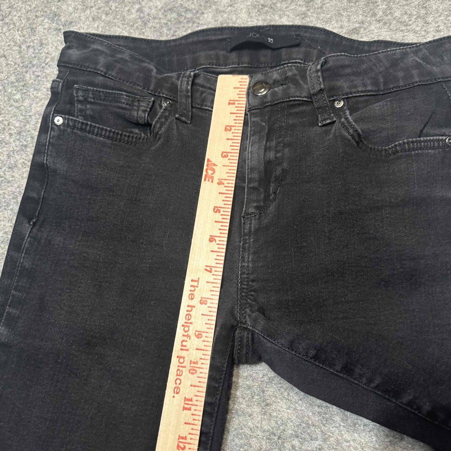 Joe's Womens Frayed Hem Ankle Skinny Jeans Size 27 Black Dark Wash Denim