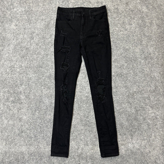 American Eagle The Dream Jean Super Hi Rise Jegging Distressed Jeans Womens 2R