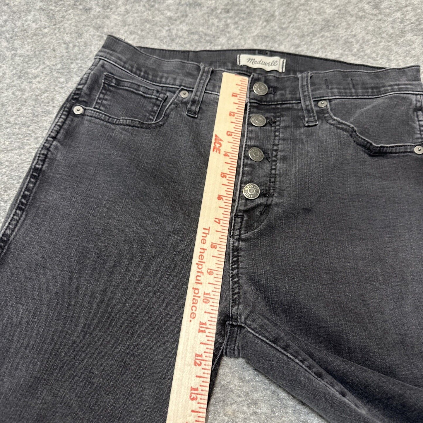 Madewell 10" High Rise Skinny Women's Jeans Size 29 Black Gray Denim