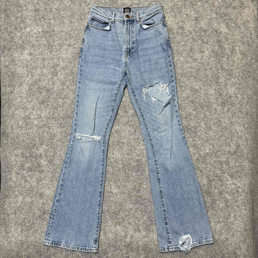 BDG Urban Outfitters Women' Distressed High Rise Flared Jeans Size 26 Blue Denim