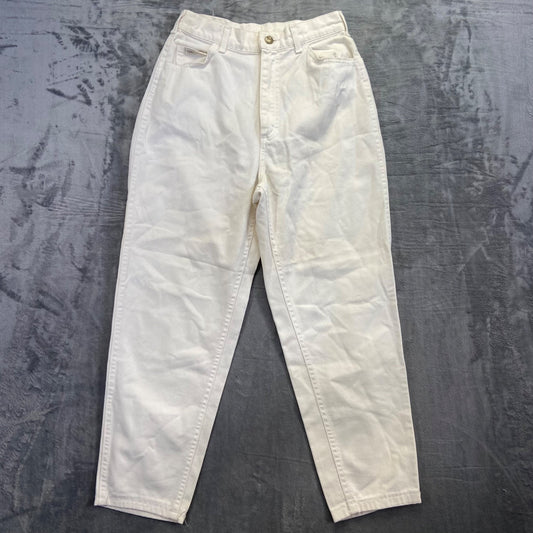 Vintage Lee Women's Tapered Jeans Size 11 White