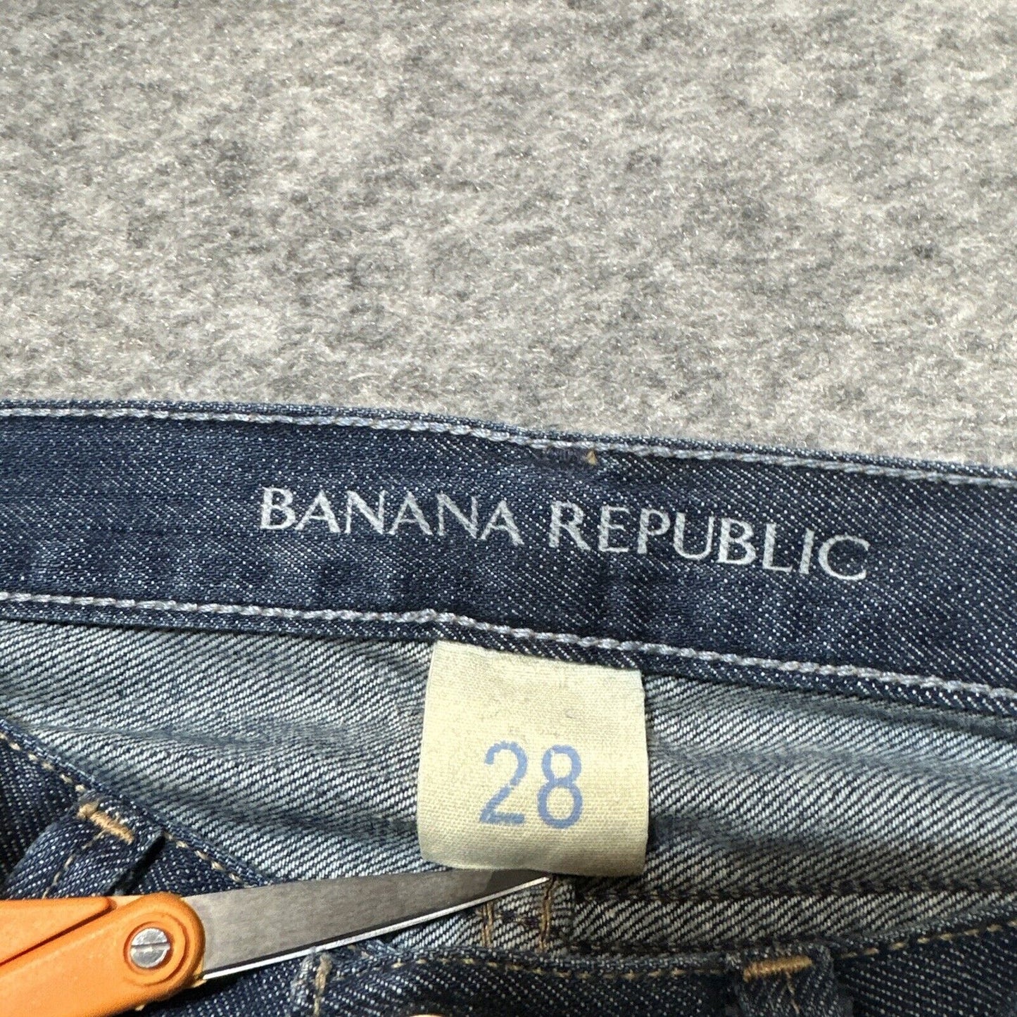 Banana Republic Men's Distressed Straight Jeans Size 28 Blue Dark Wash Denim