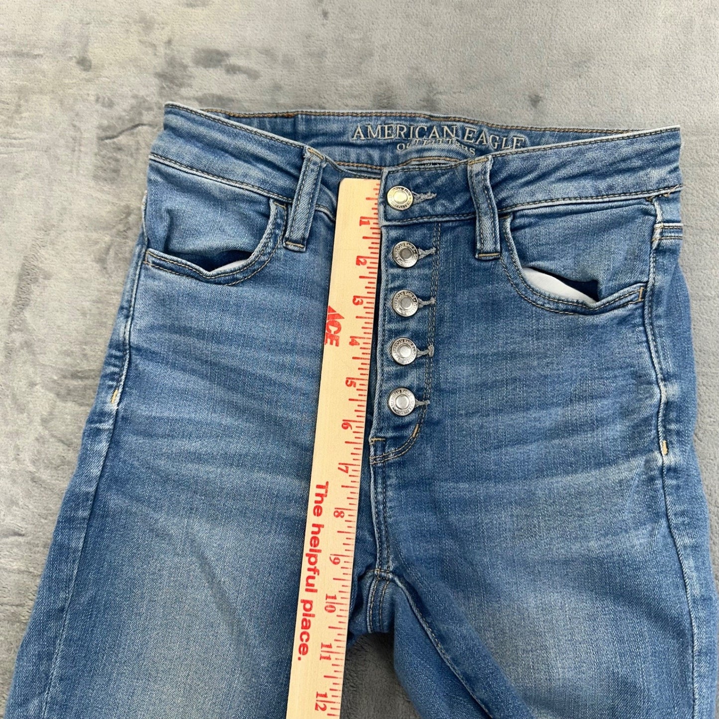 American Eagle Women's Super Hi-Rise Jegging Size 4 Light Blue Denim #1881