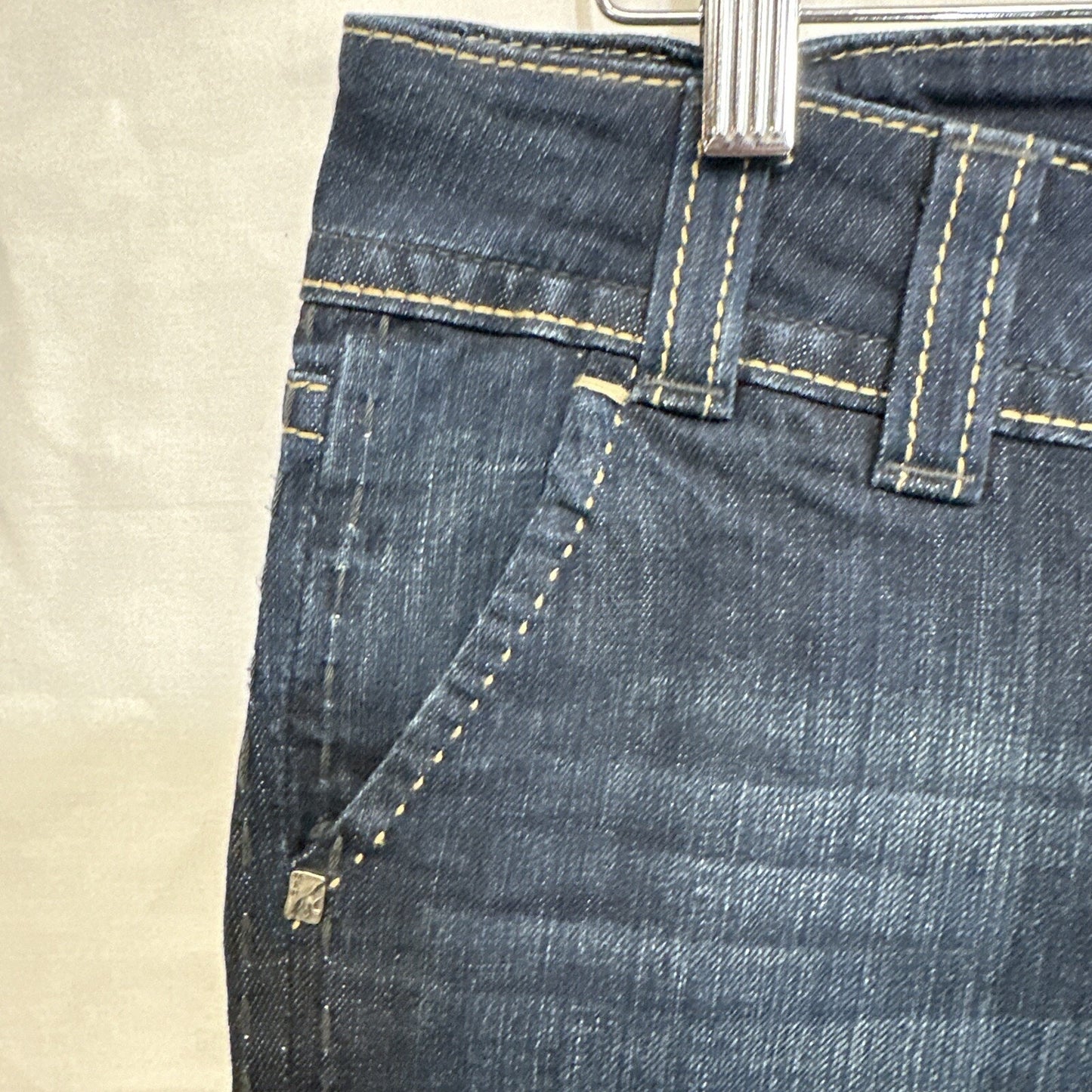 Mek Denim Jeans Women’s 27x34 Madeira Wide Leg Flare Blue Dark Wash