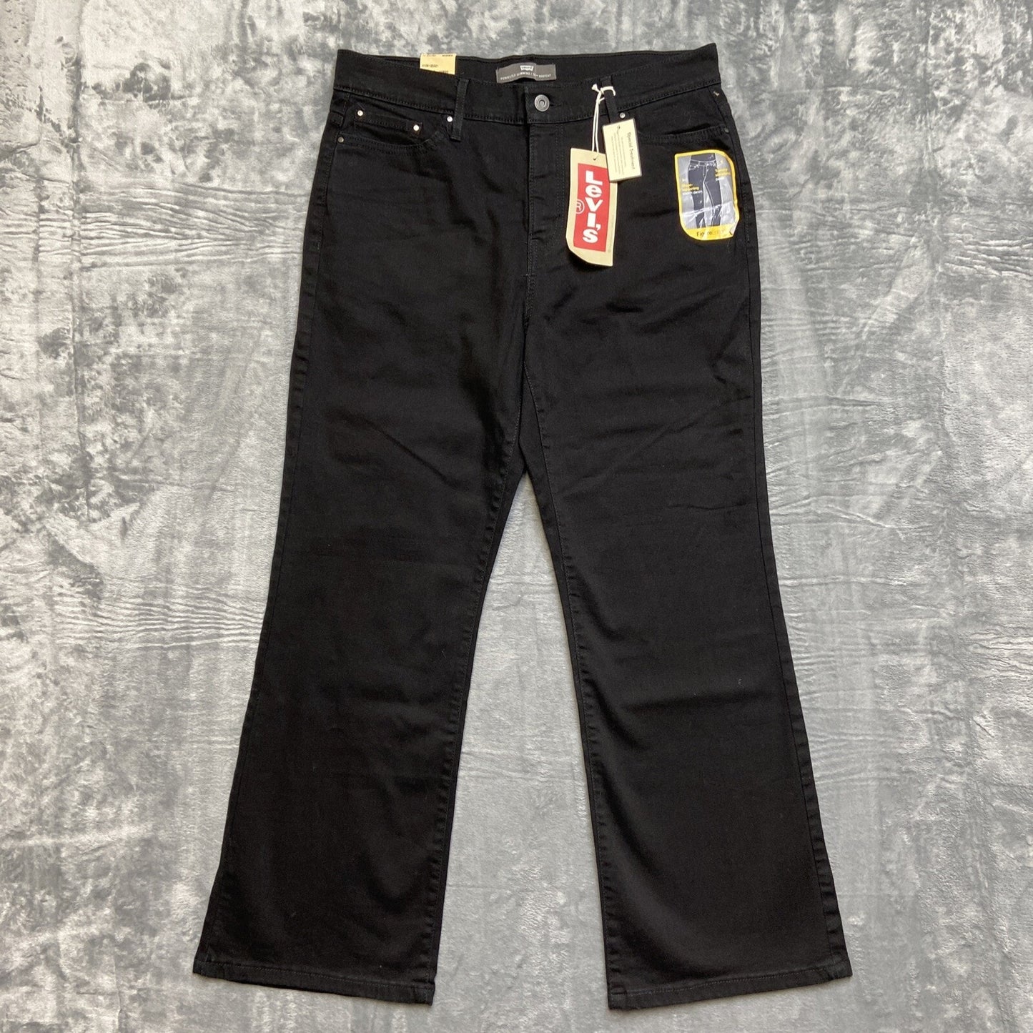 New Levi’s 512 Bootcut Perfectly Slimming Embroidered Jeans Women’s 14 S Black