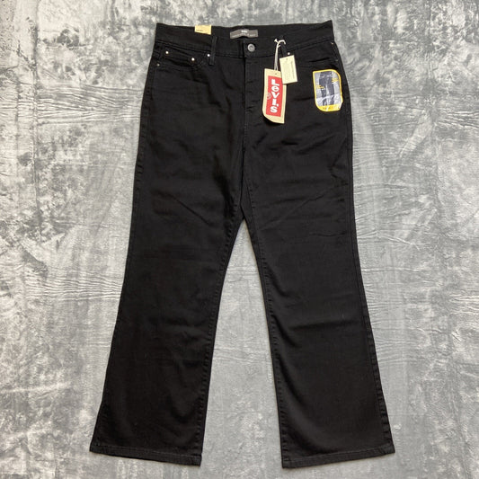 New Levi’s 512 Bootcut Perfectly Slimming Embroidered Jeans Women’s 14 S Black