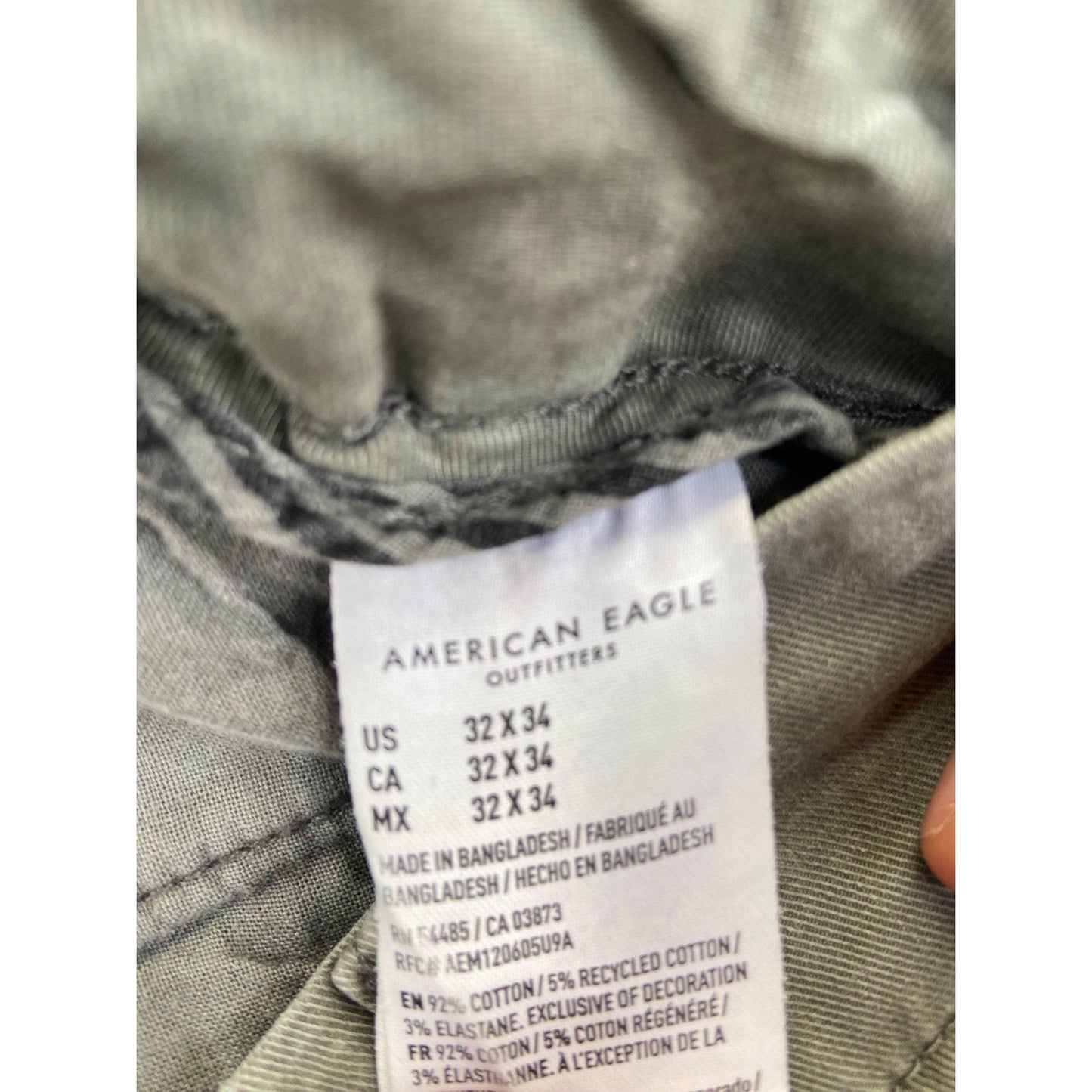American Eagle Men's Slim Fit Chino Pants Size 32x34 Gray #534424