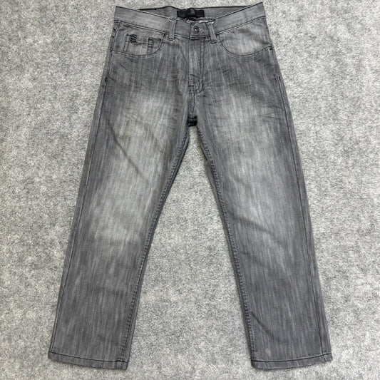 Southpole Straight Jeans Men's Size 34x30 Gray Denim Skater Y2K Grunge *Stained*
