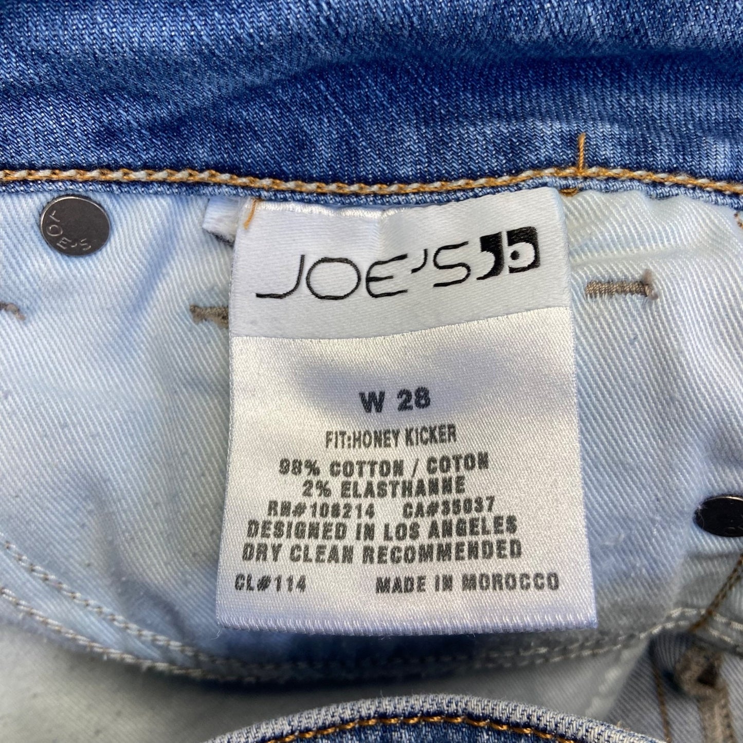 Joe's Women's Honey Kicker Straight Jeans Size 28 Blue Dark Wash Denim