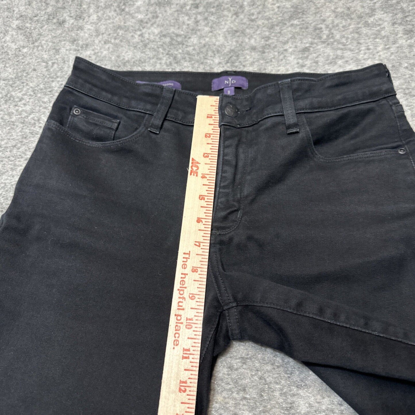 NYDJ Alina Women's Leggings Size 8 Black Dark Wash Denim