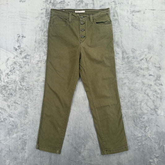Levi's 724 High Rise Straight Crop Women's Pants Size 29 Green