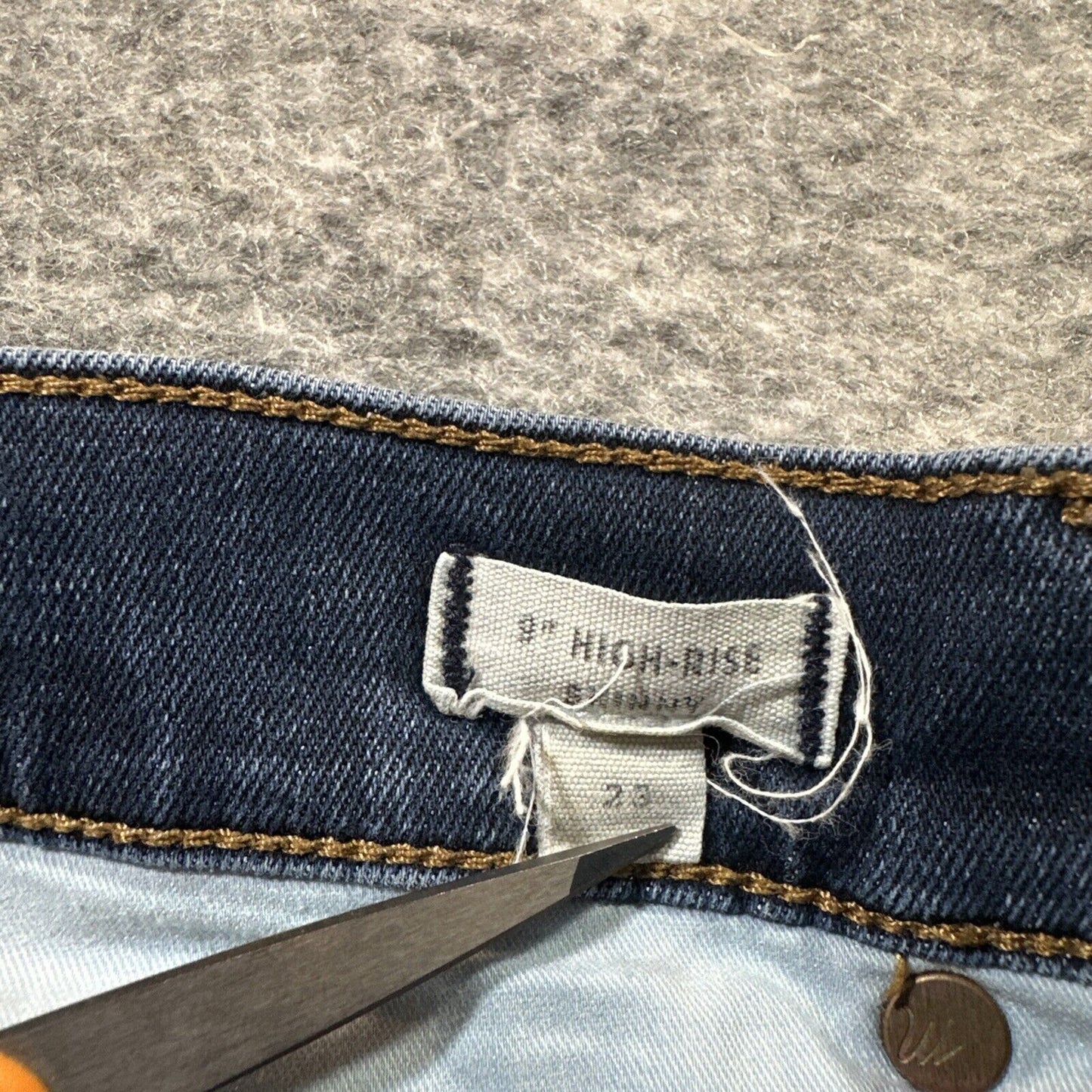 Madewell 9" High Rise Skinny Jeans Womens Size 23 Dark Blue Denim
