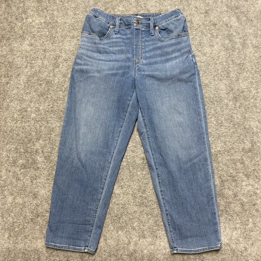 Madewell Elastic Waist Straight Leg Jeans Women's Size 29 Blue Denim