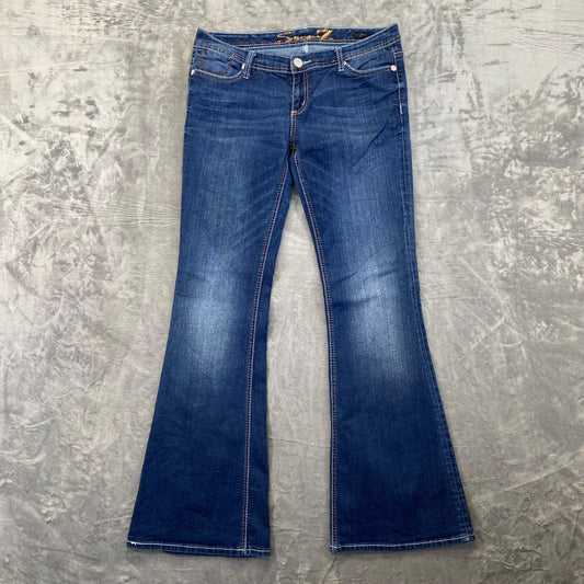 Seven7 Women's Flare Jeans Size 31 Blue Dark Wash
