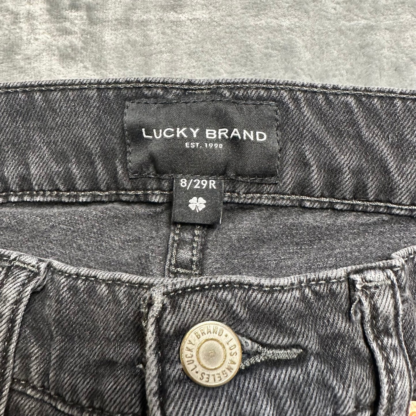 Lucky Brand Distressed Zoe High Rise Straight Jeans Men's Size 8/29R Black Denim