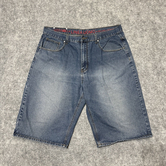 Linea Uomo Relaxed Straight Fit Men's Bermuda Jean Shorts Size W40 Blue Denim