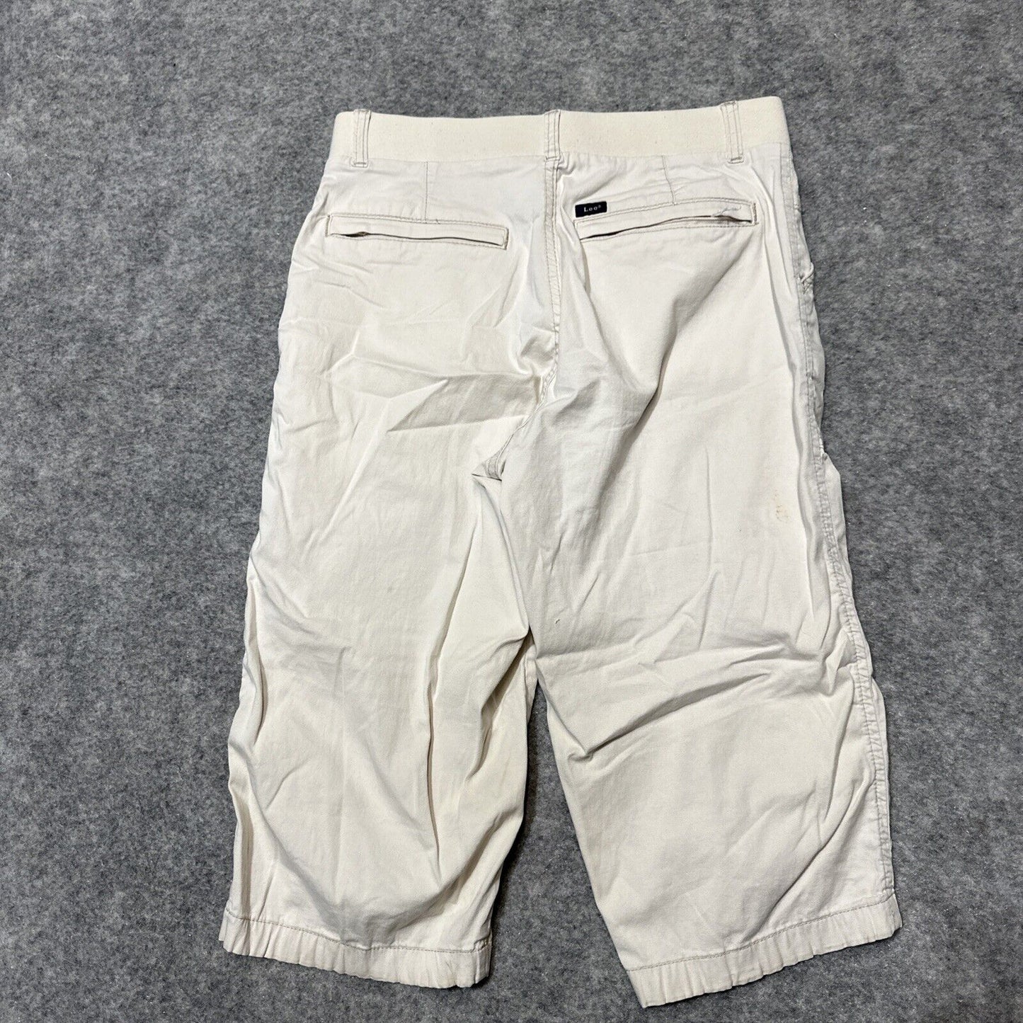 Lee Relaxed Fit Mid Rise Women's Cropped Pants Size 6M Medium White Pants