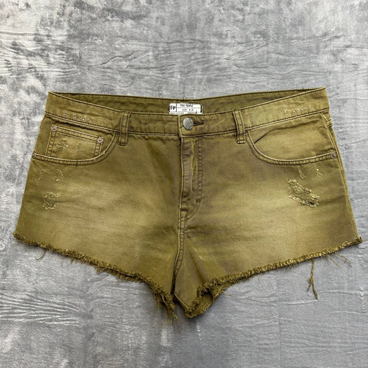 Free People Cut-Off Shorts Women's Size 31 Green Faded Denim