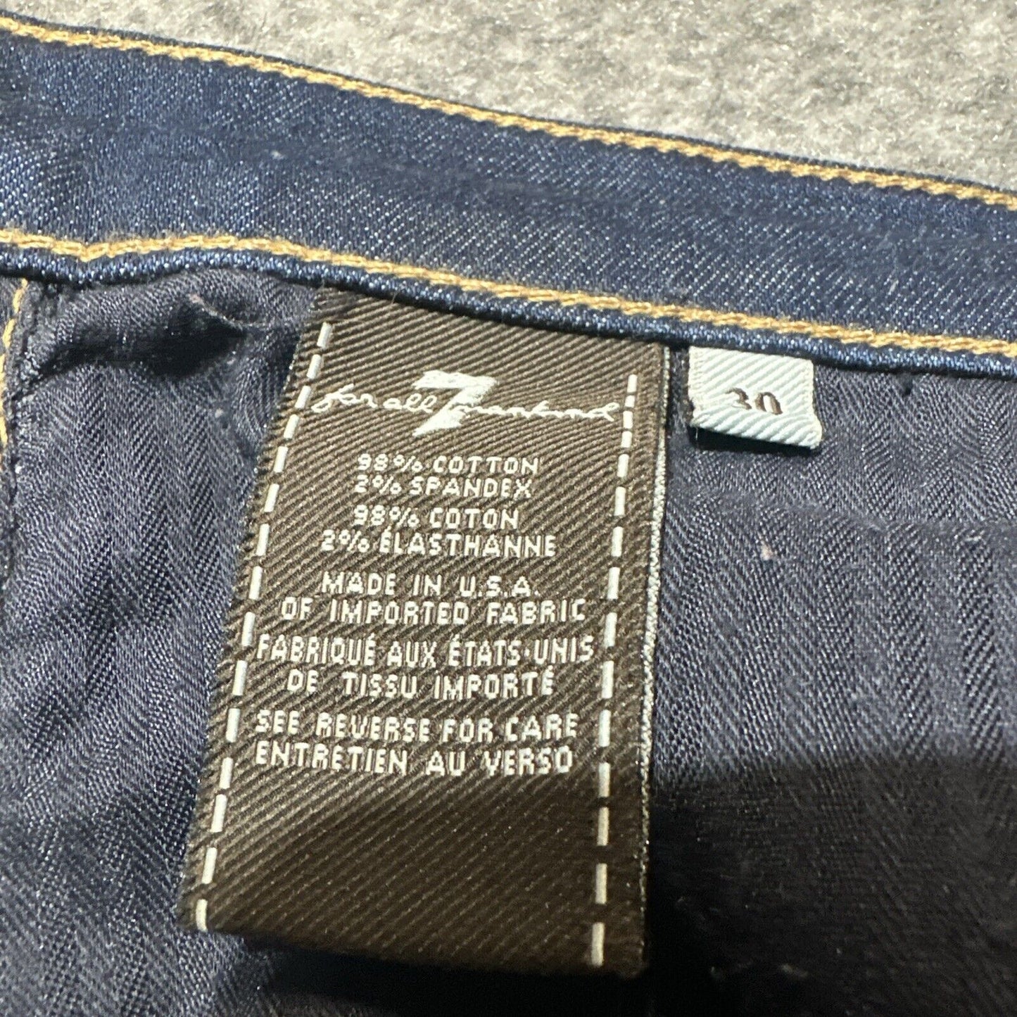 7 For All Mankind The Relaxed Skinny Jeans Men's Size 36 Blue Dark Wash Denim