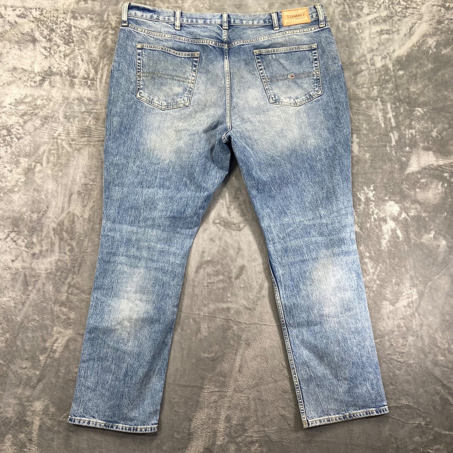 Tommy Jeans Distressed Straight Men's Jeans 40x32 Light Blue Denim