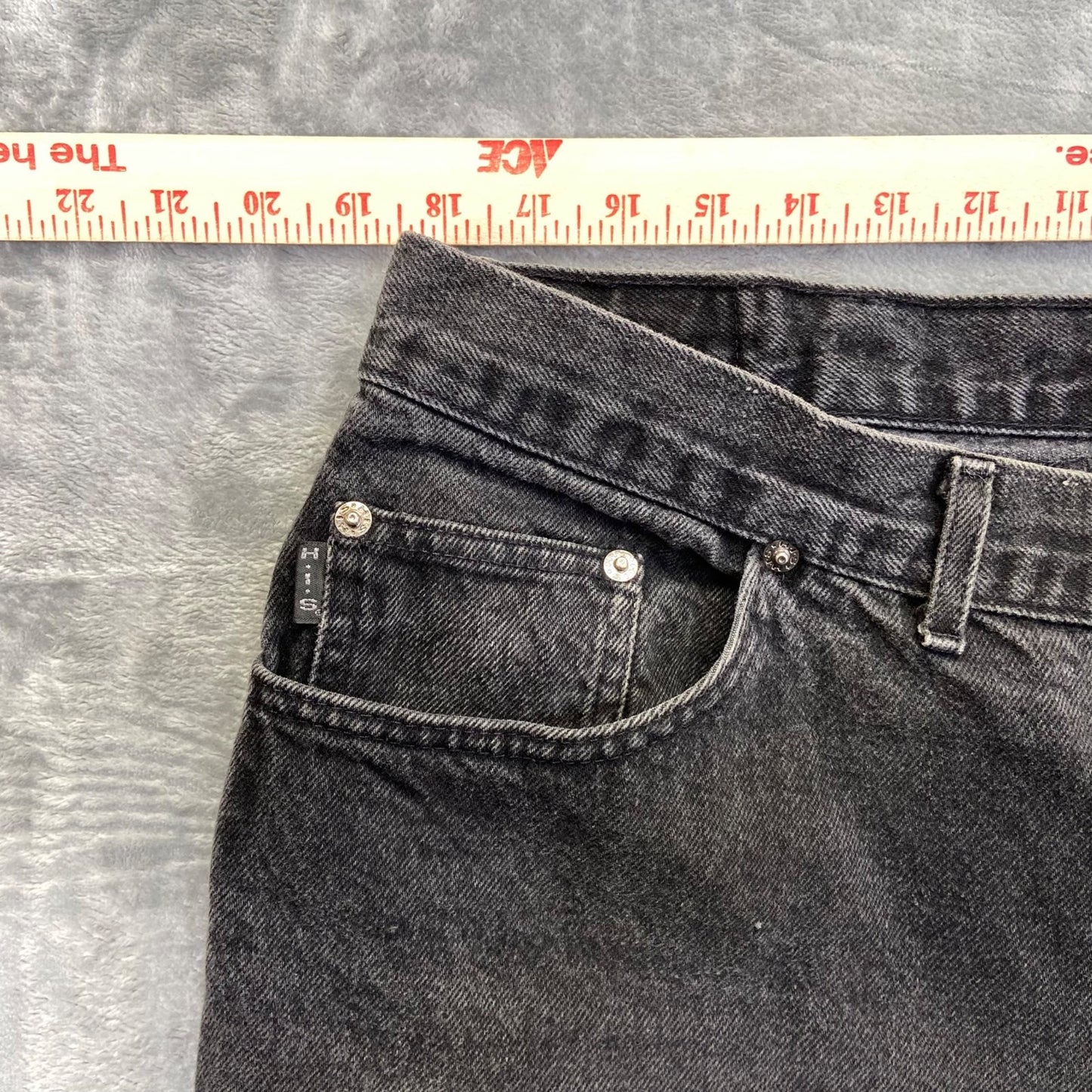 Vintage H.I.S. Straight Leg Jeans Men's 40x32 Black Denim Casual Paint Splatter