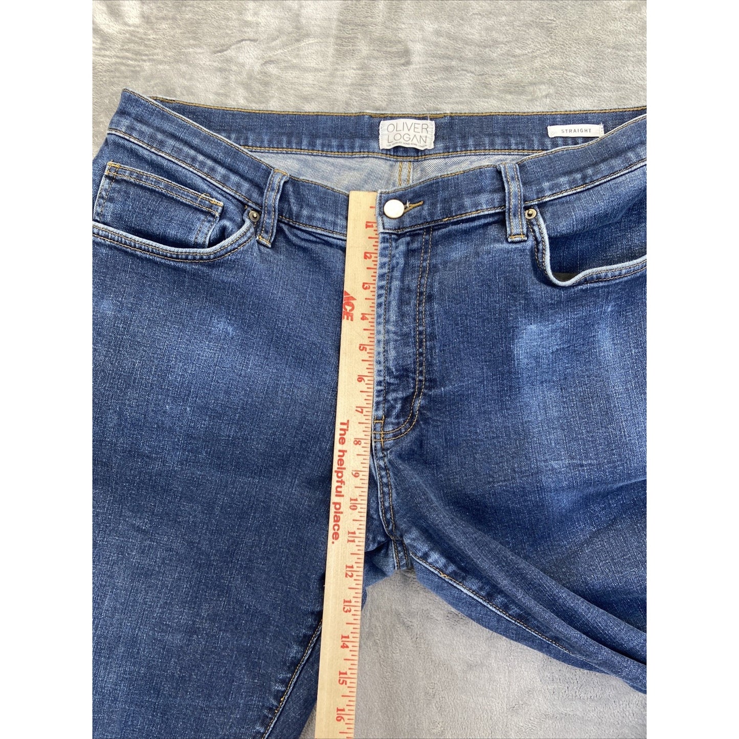 Oliver Logan Straight Jeans Men's Size 36x34 Dark Wash Blue Denim