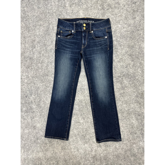 American Eagle Artist Crop Super Stretch Women's Jeans Size 0 R Blue Denim