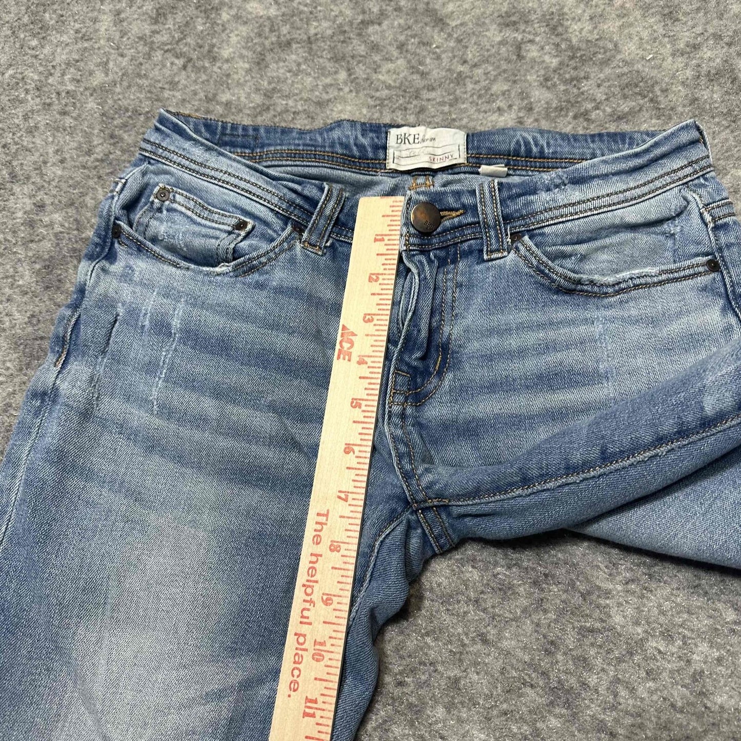 BKE Stella Women's Distressed Skinny Jeans Size 25 Blue Light Wash Denim