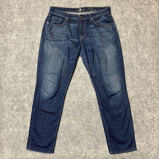 7 For All Mankind The Relaxed Skinny Jeans Men's Size 36 Blue Dark Wash Denim