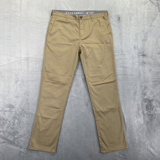 Billabong Carter Straight Casual Chino Pants Men's Size 34 Brown Tan