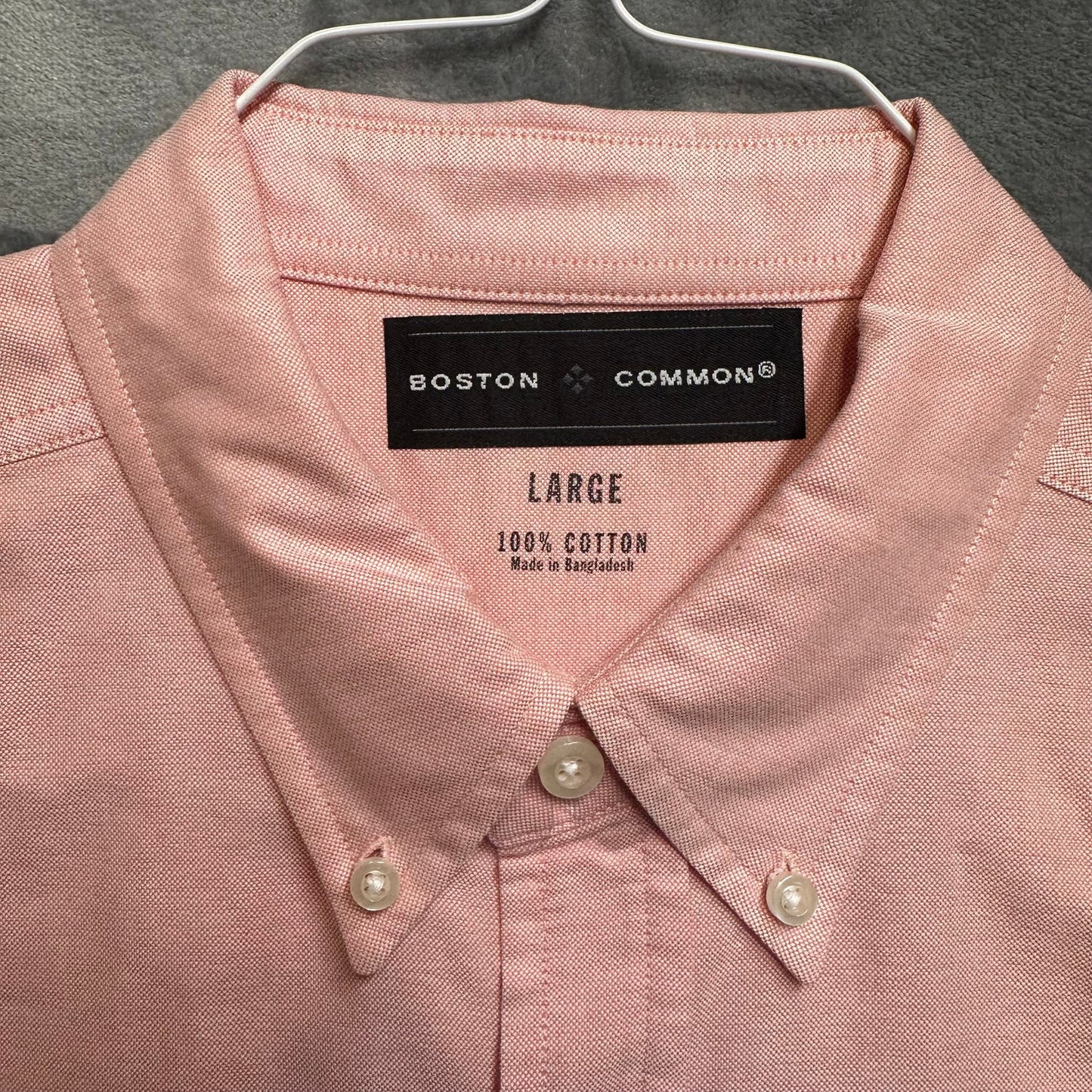 New Boston Common Button Up Short Sleeve Shirt Men's Size L Pink