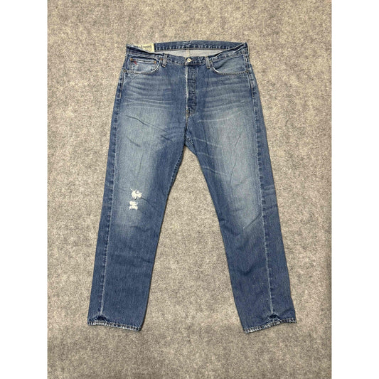 Polo Ralph Lauren Men's Distressed Straight Jeans Size 36x32 Blue Light Wash Denim
