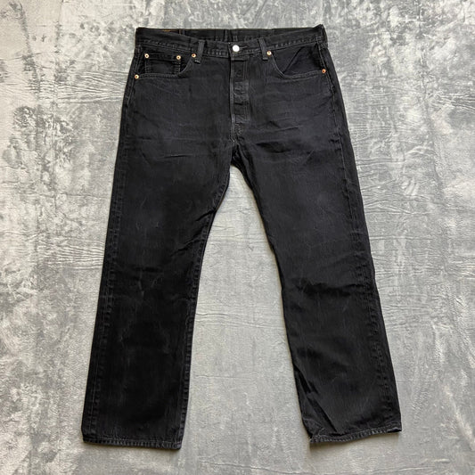 Levi's 501 Straight Jeans Men's Size 38x30 Black Button-Fly Denim