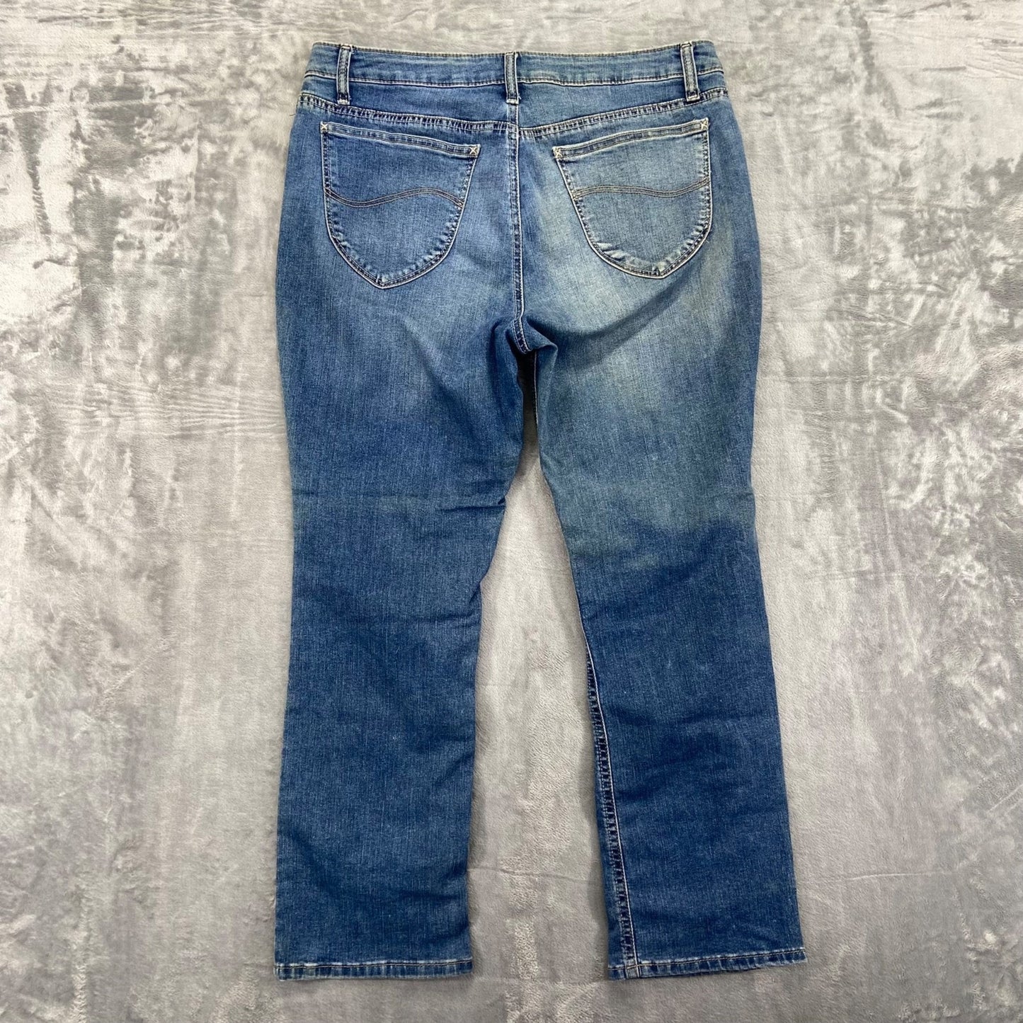Lee Women's Midrise Straight Jeans Size 14P Blue