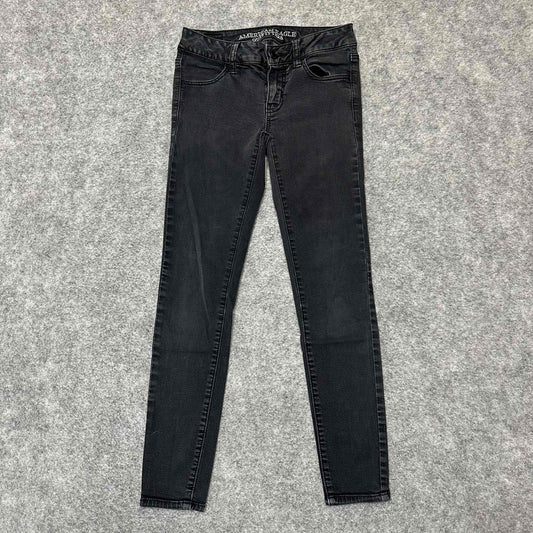 American Eagle Super Stretch Womens Skinny Jegging Jeans Size 0 Short Black